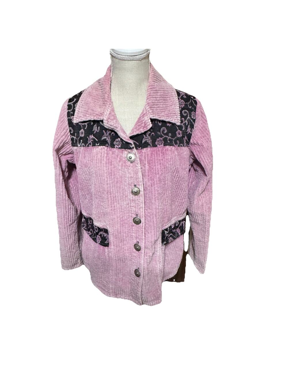 Vintage Womens Pink Corduroy Jacket Produce Company USA Size M‎ 100% Cotton 90s
